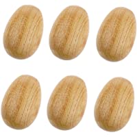 6 Piezas Instrumento Agitador Huevo de Madera Hecho a Mano Sonajero Educación Infantil